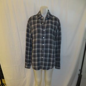 GILDED AGE BLUE PLAID BUTTON DOWN SHIRT SIZE MED